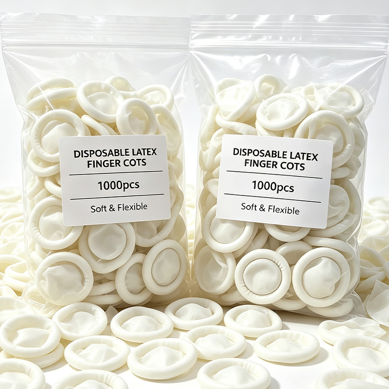 Latex Disposable Glove - 100-1000pcs 흰색 일회용 손가락 보호대 장갑
