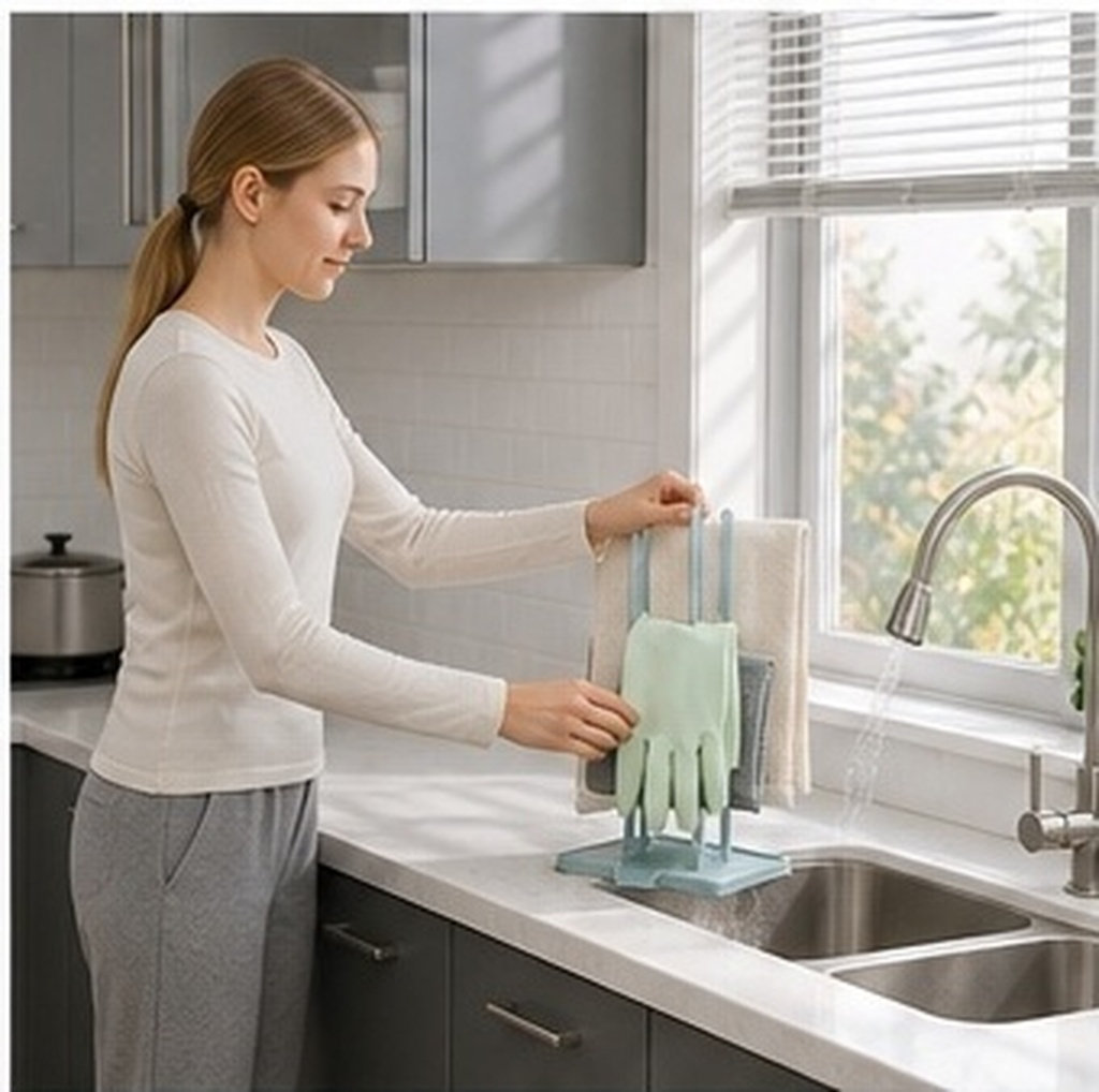 Dish Glove Rubber - 다용도 싱크대 건조대, 주방용 파란색 고무
