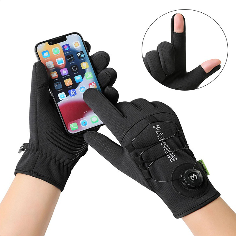Ski Glove Waterproof - 오토바이용 가을/겨울용 따뜻한 플리스 소재 장갑,