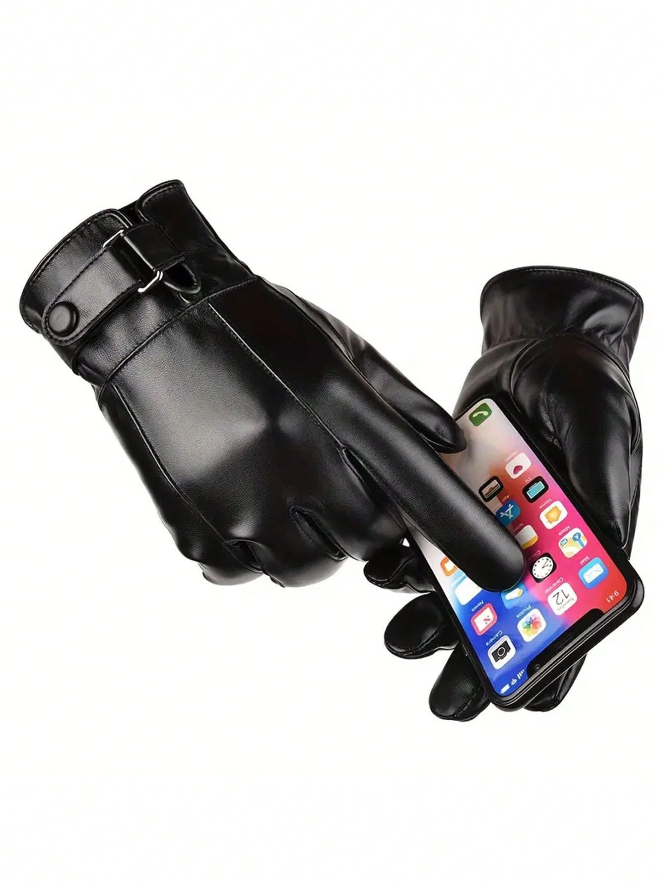 Leather Driving Glove - 남성용 겨울용 따뜻한 인조 가죽 라이딩