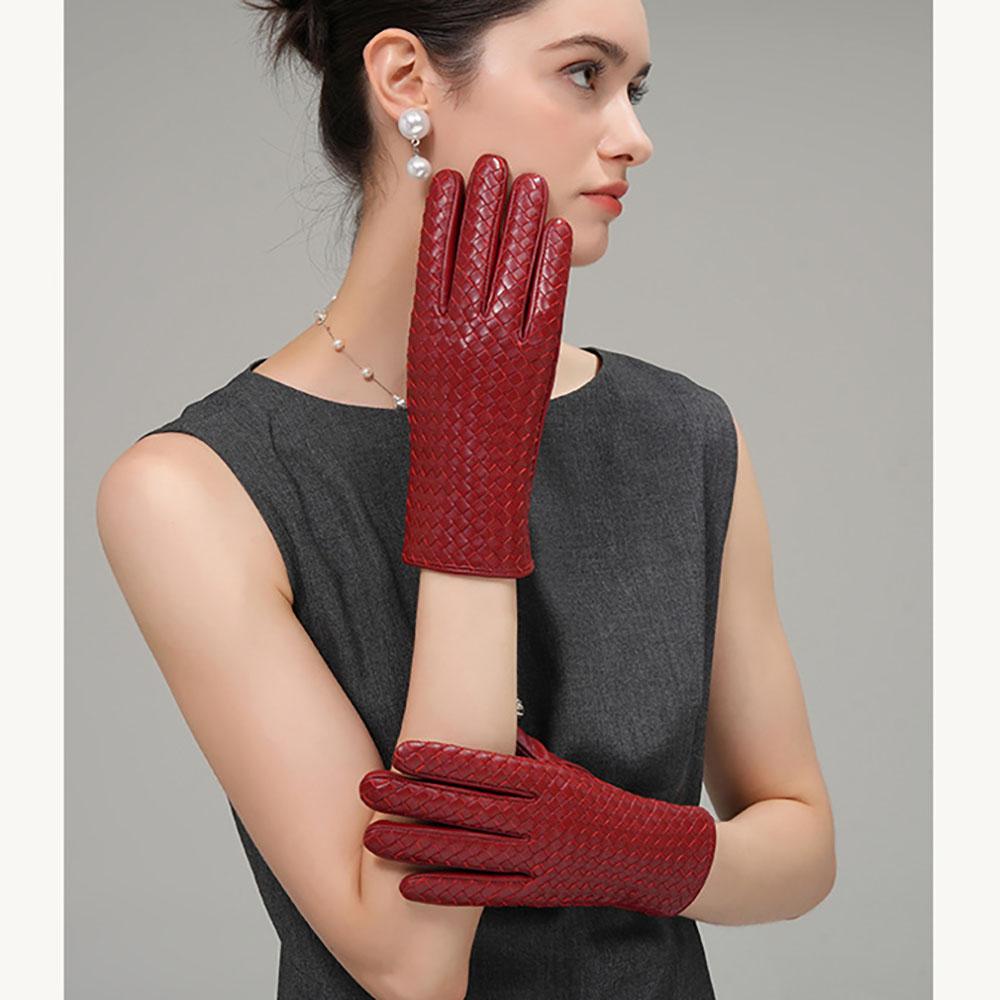 Wool Glove Lined - 겨울용 여성용 천연 가죽 소재의 따뜻한