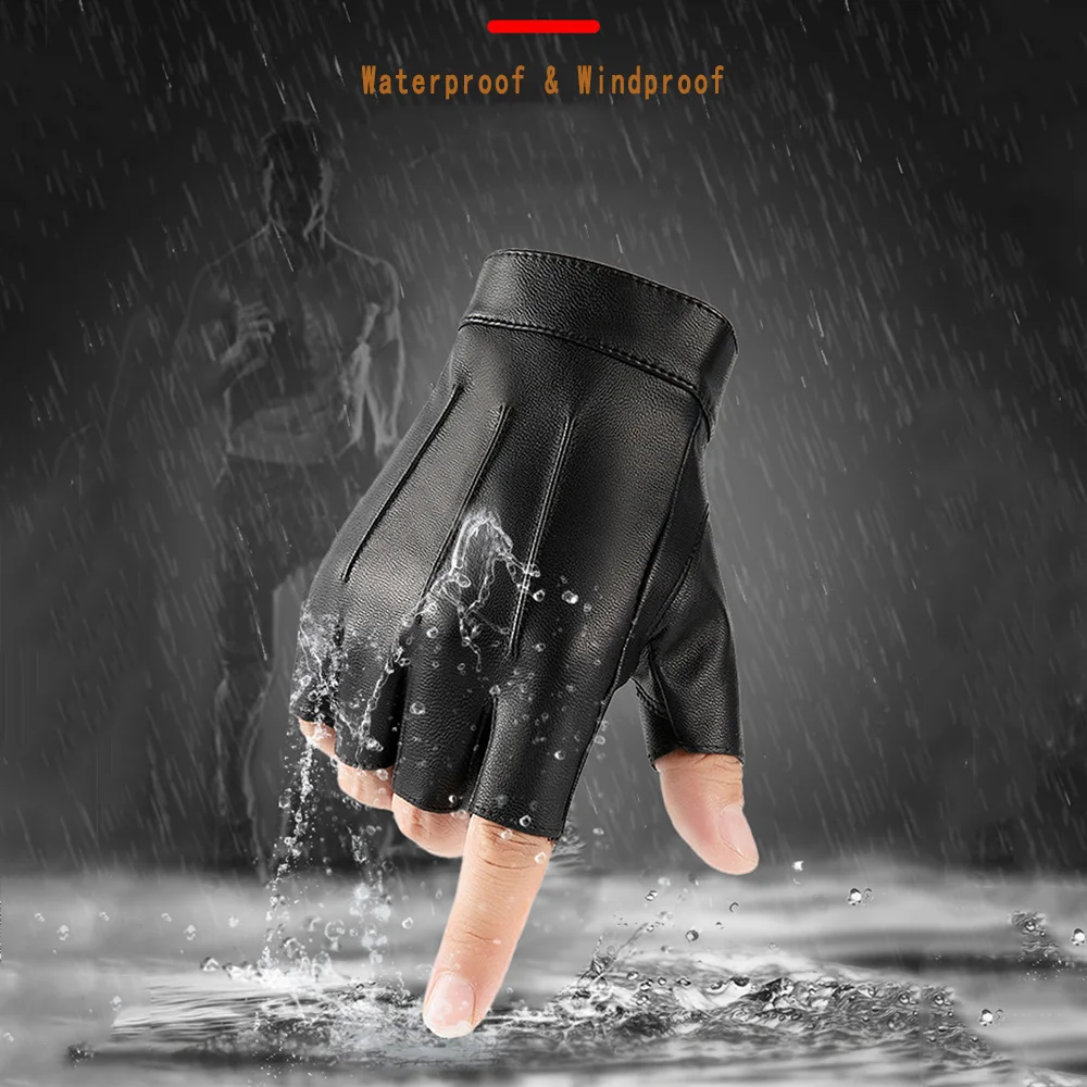 1 쌍 방풍 핑거리스 드라이빙 PU 가죽 야외 스포츠  - Leather Driving Glove 리뷰 및 가격