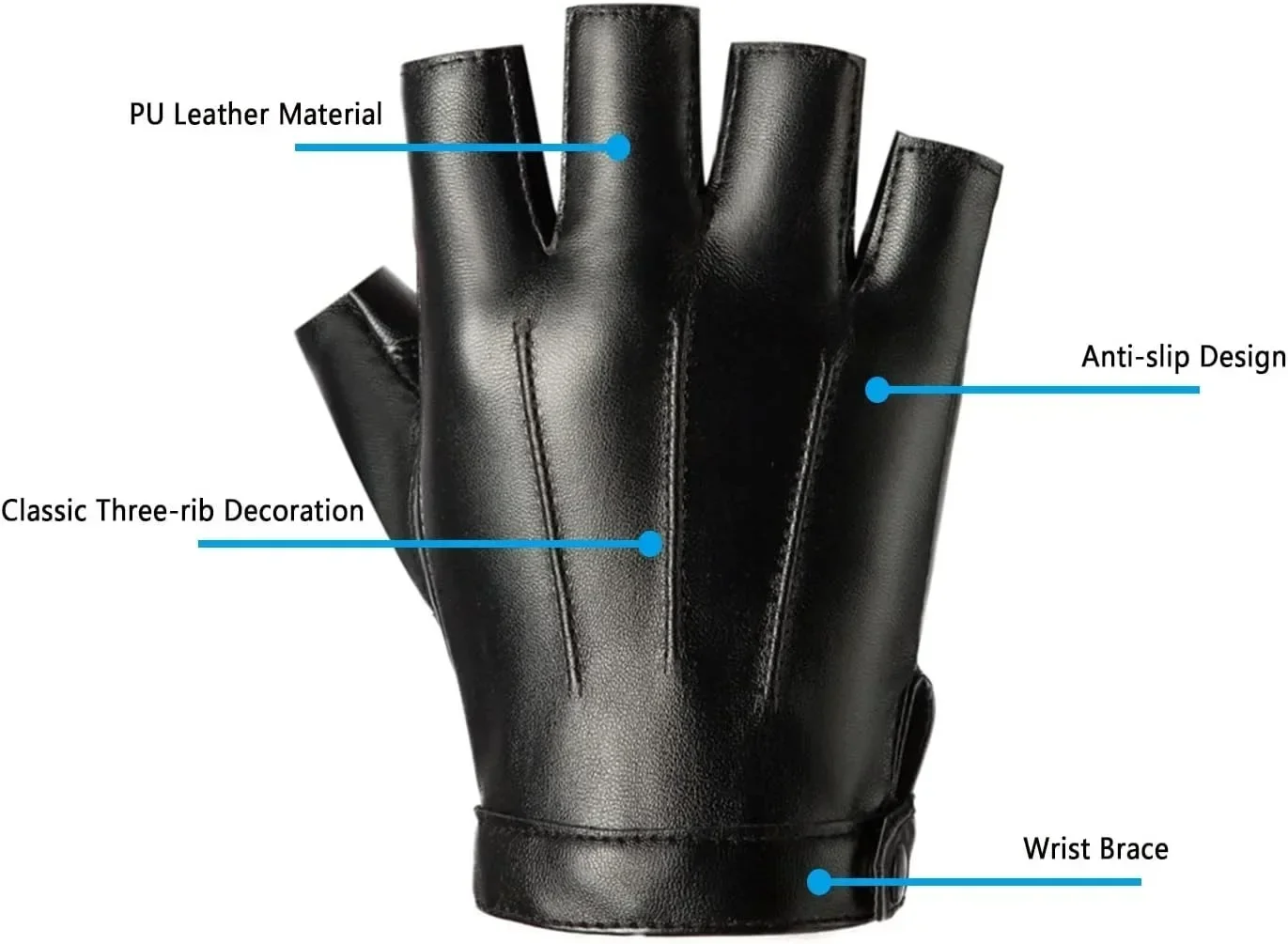 1 쌍 방풍 핑거리스 드라이빙 PU 가죽 야외 스포츠  - Leather Driving Glove 리뷰 및 가격